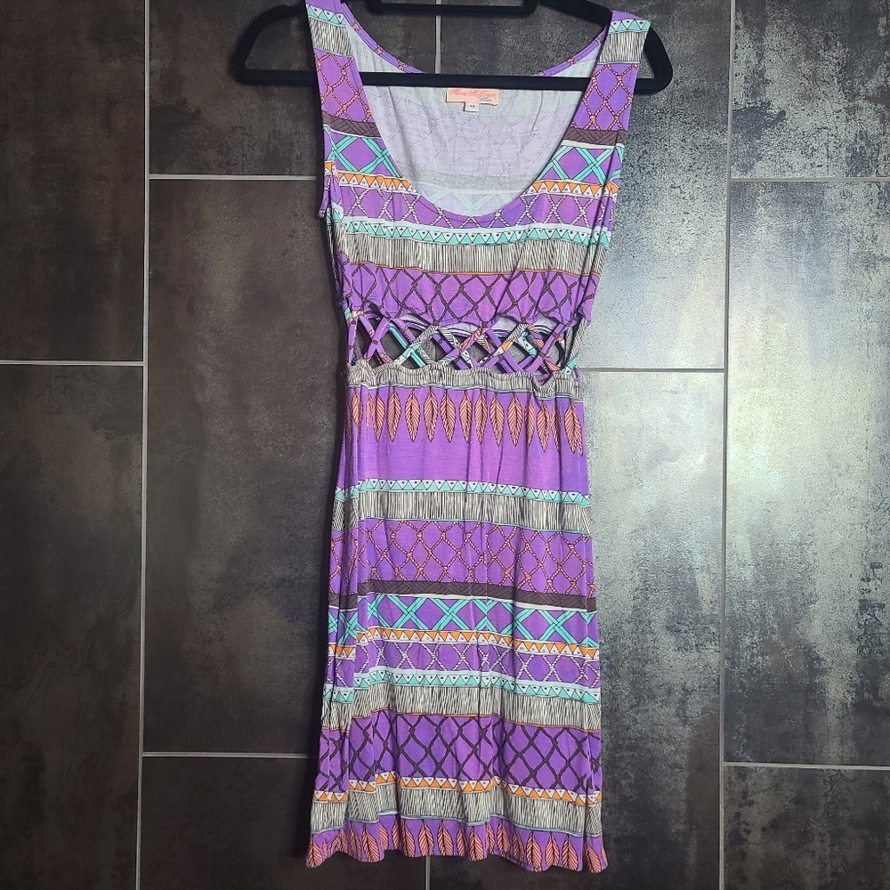 Mara Hoffman Swim Purple Feather Lattice Mini M
